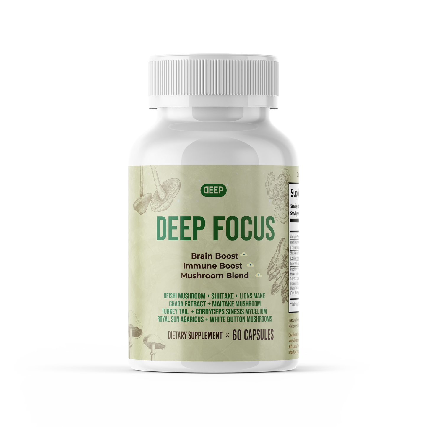 Deep Focus Capsules : Adaptogenic Mushrooms