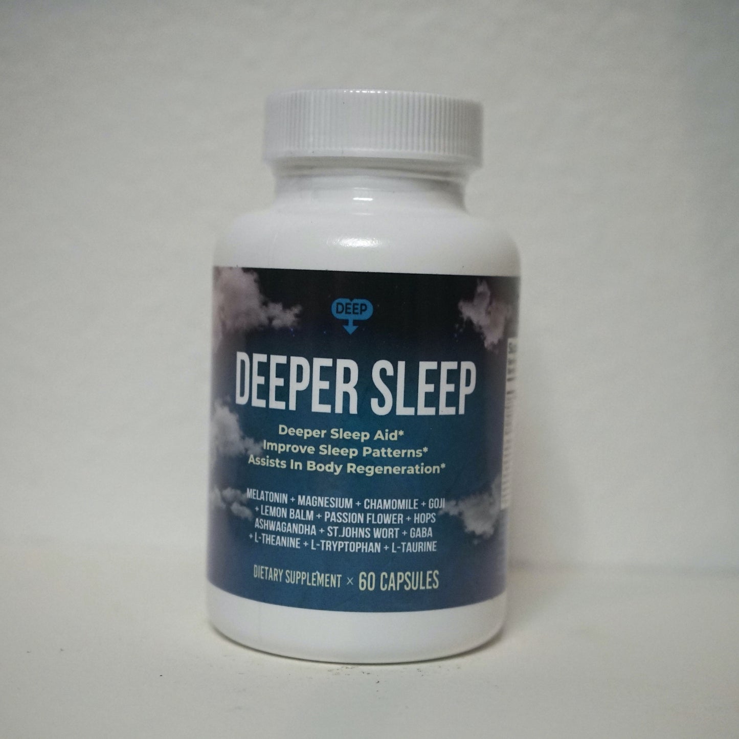 Deeper Sleep Capsules : 10 mg Melatonin + Magnesium, Calcium & Herbs