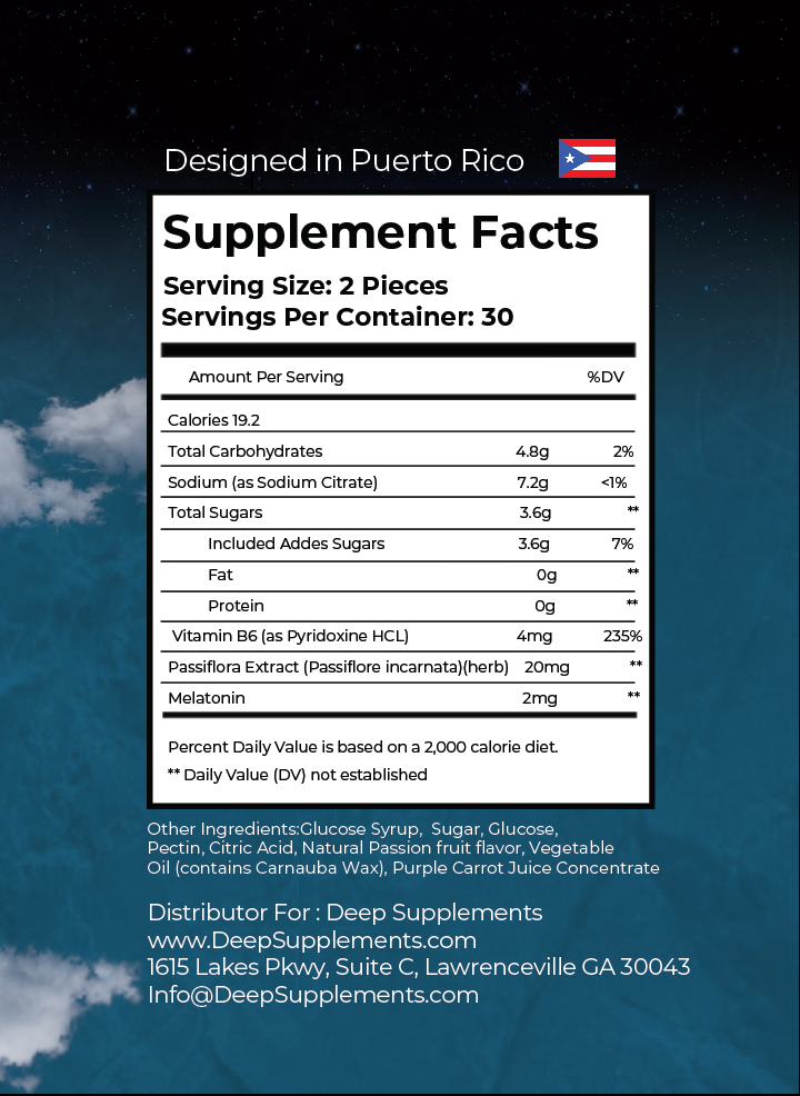 Deep Sleep Gummies : 2mg Melatonin + B6