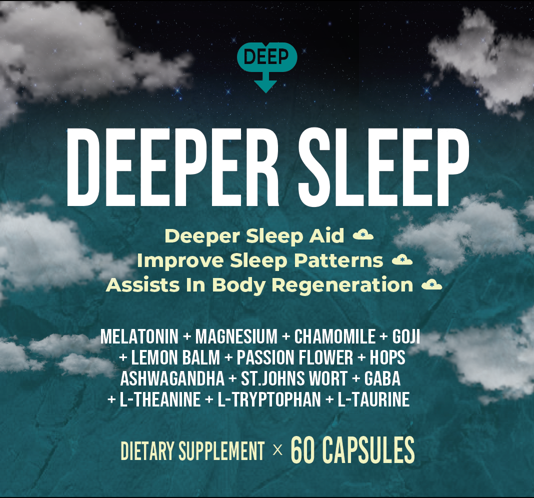 Deeper Sleep Capsules : 10 mg Melatonin + Magnesium, Calcium & Herbs