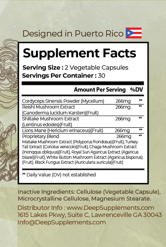 Deep Focus Capsules : Adaptogenic Mushrooms