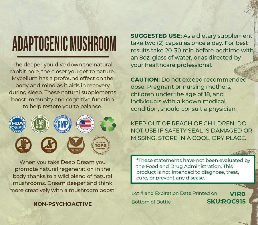 Deep Focus Capsules : Adaptogenic Mushrooms